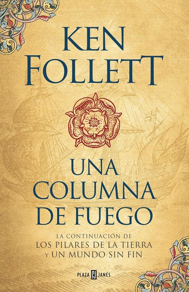 Portada del llibre "Una columna de fuego" de Ken Follett