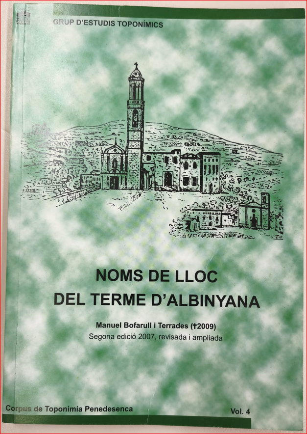 Noms de lloc del terme d'Albinyana